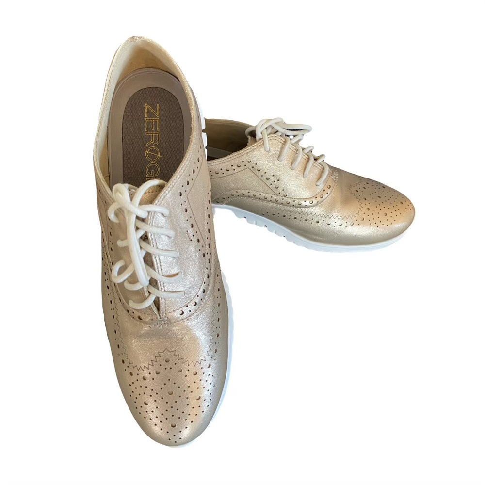 COLE HAAN  Metallic Wing-Tip Oxford Sneakers